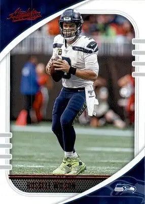 Russell Wilson - 2020 Panini Absolute - #80 - Red Football - Football Card Single