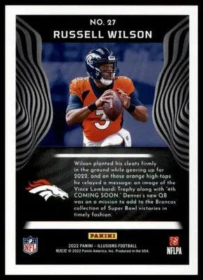 Russell Wilson 2022 Panini Illusions Trophy Collection Emerald #27 Broncos - Football Card Single