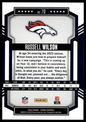 Russell Wilson 2023 Score #70 Denver Broncos - Football Card Single