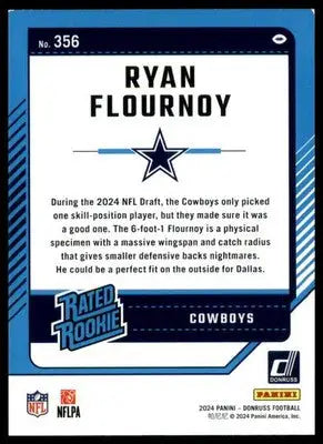 Ryan Flournoy Rookie 2024 Donruss #356 Dallas Cowboys - Football Card Single