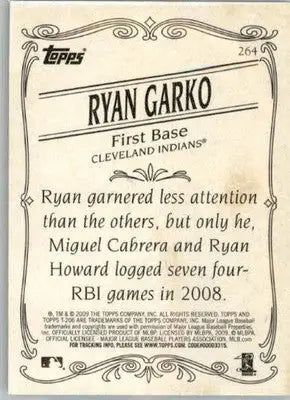 Ryan Garko - 2009 Topps 206 - #264 - AUTO Baseball - Baseball Card Single