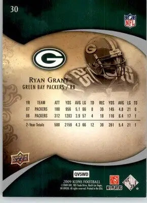 Ryan Grant - 2009 Upper Deck Icons - #30 - Football - Football Card Single