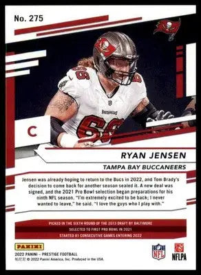 Ryan Jensen Rookie 2022 Panini Prestige #275 Tampa Bay Buccaneers - Football Card Single