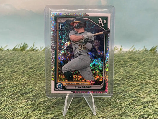 Ryan Lasko 2024 Bowman Chrome Prospects Mini-Diamond Refractor Oakland A’s card