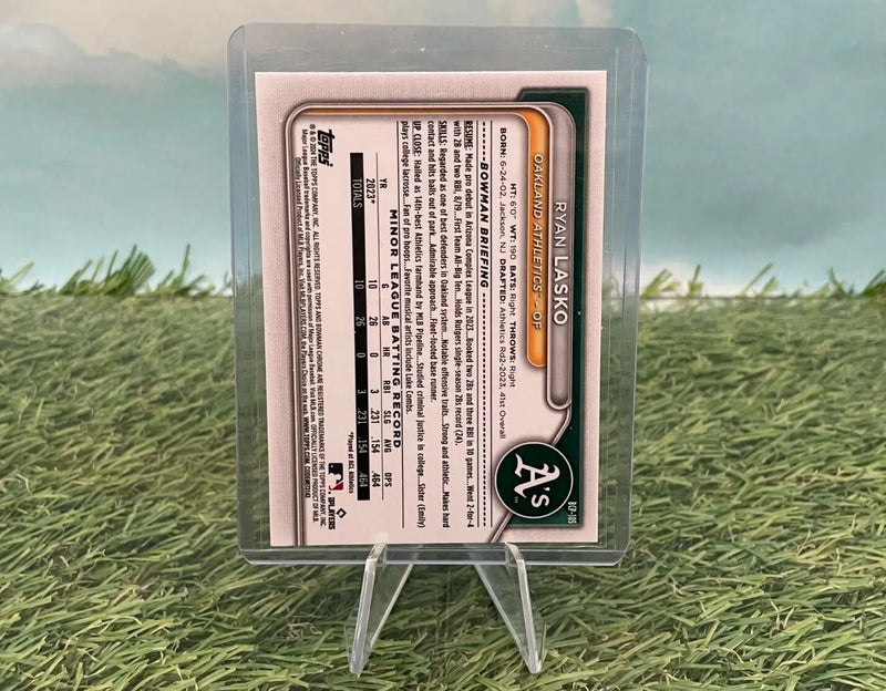 Ryan Lasko 2024 Bowman Chrome Prospects Mini-Diamond card for Oakland A’s