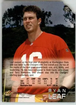 Ryan Leaf - 1998 Playoff Absolute Retail - #197 - RC Football - Football Card Single