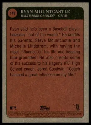Ryan Mountcastle 2021 Topps Heritage #149 Baltimore Orioles - Baseball Card Single