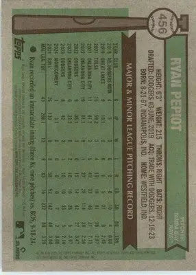 Ryan Pepiot - 2025 Topps Heritage - #456 - Chrome Short Print Baseball - Baseball Card Single