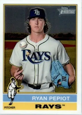 Ryan Pepiot - 2025 Topps Heritage - #456 - Chrome Short Print Baseball - Baseball Card Single