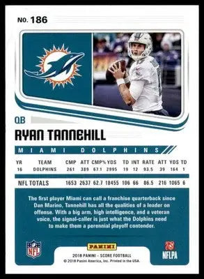 Ryan Tannehill 2018 Score #186 Miami Dolphins - Football Card Single