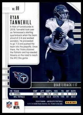 Ryan Tannehill 2020 Panini Absolute Retail #88 Tennessee Titans