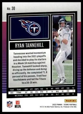 Ryan Tannehill 2022 Score #30 Tennessee Titans - Football Card Single