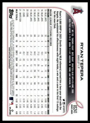 Ryan Tepera 2022 Topps Update #US241 Los Angeles Angels - Baseball Card Single