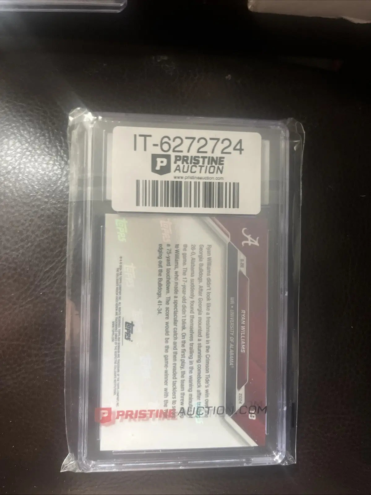 Ryan Williams 2024 Bowman U Now #19 Alabama Rookie Graded CGC 10 Gem - Football Card Single