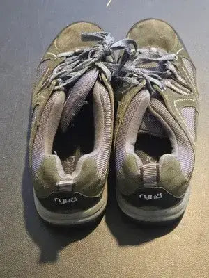 Ryka Sneakers Womens 6W Olive Gray Lace Up Walking Hiking Athletic Comfort Shoes - Apparel