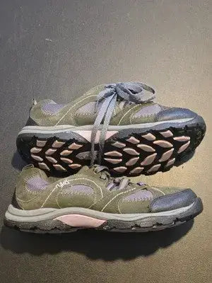 Ryka Sneakers Womens 6W Olive Gray Lace Up Walking Hiking Athletic Comfort Shoes - Apparel