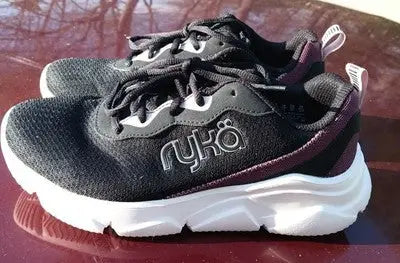 Ryka Women’s Max Cushion Mesh Washable Sneakers-Glide Black Size 8W