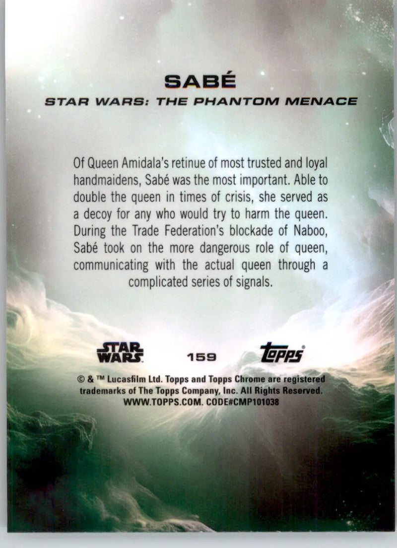 Sabé - 2025 Topps Chrome Star Wars Sapphire - #159 - Non_sport - Star Wars Card Single