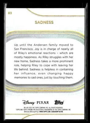 🌟 Sadness, 2025 Topps Chrome Disney #83 🌟