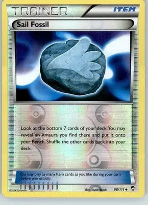 Sail Fossil - XY - Furious Fists - 98/111 - Reverse Holo LP - Pokémon Card Single