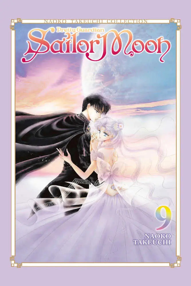 Romantic scene on Sailor Moon 9 book cover showcasing characters in formal attire