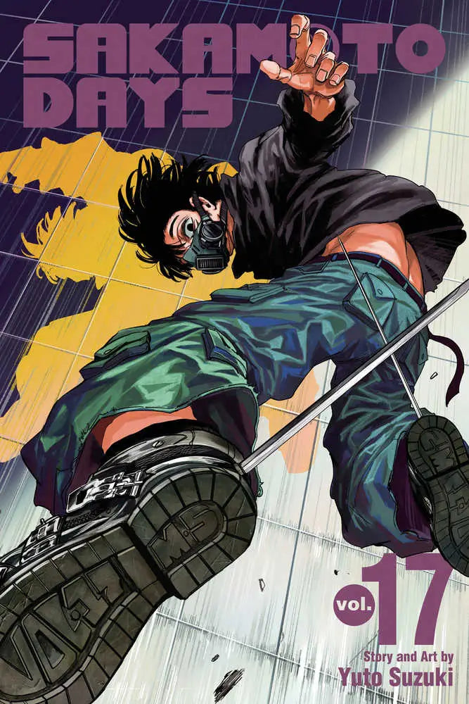 Manga comic book with dynamic artwork of a character in action from Sakamoto Days Graphic Novel Volume 17