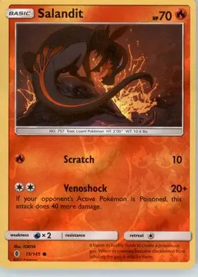 Salandit - SM - Guardians Rising - Reverse Holo LP - #15/145 - Pokémon Card Single