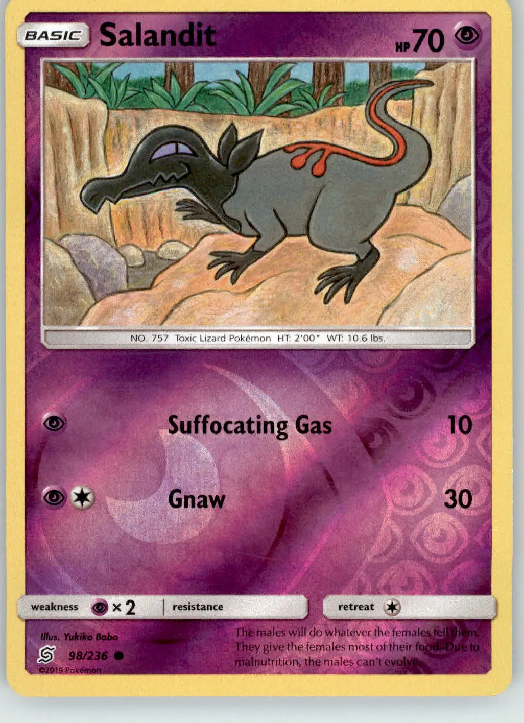 Salandit - Unified Minds - 98/236 - Reverse Holo LP Pokemon - Pokémon Card Single