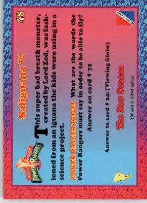 Saliguana - 1995 Collect-A-Card Power Rangers The New Season Hobby - #48 - Non-Sports Card Single