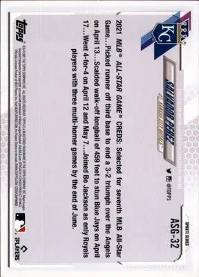 Salvador Perez 2021 Topps Update 2021 MLB All-Stars #ASG-32 Kansas City Royals - Baseball Card Single
