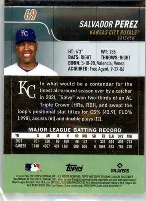 Salvador Perez - 2022 Stadium Club Chrome - #69 - Baseball - Baseball Card Single
