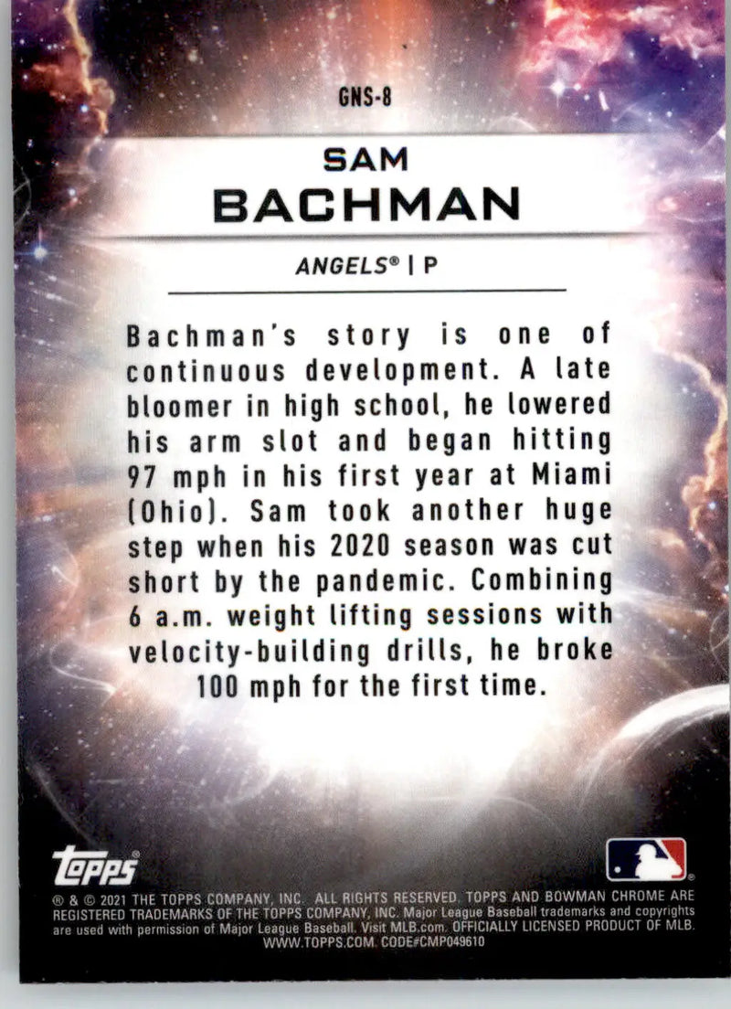 Sam Bachman - 2021 Bowman Draft - #GNS-8 - Genesis Baseball - Baseball Card Single