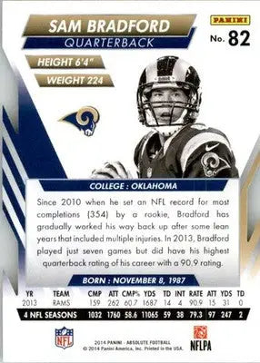 Sam Bradford - 2014 Panini Absolute - #82 - Retail Football - Football Card Single