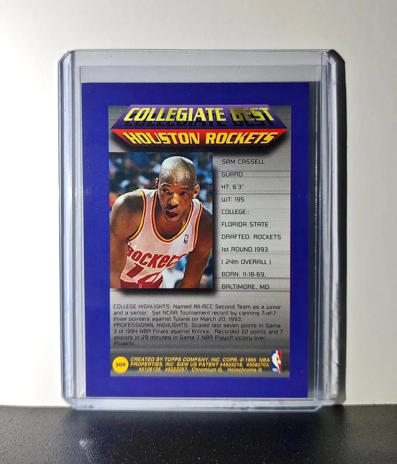 Sam Cassell 1994-95 Topps Finest #209 Collegiate Best