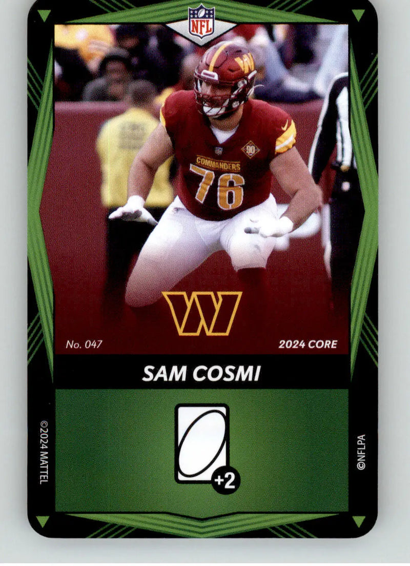 Sam Cosmi - 2024 UNO Elite Core Edition - Green - #047 - Football - Football Card Single
