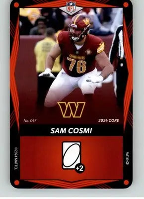 Sam Cosmi - 2024 UNO Elite Core Edition - Red - #047 - Football - Football Card Single
