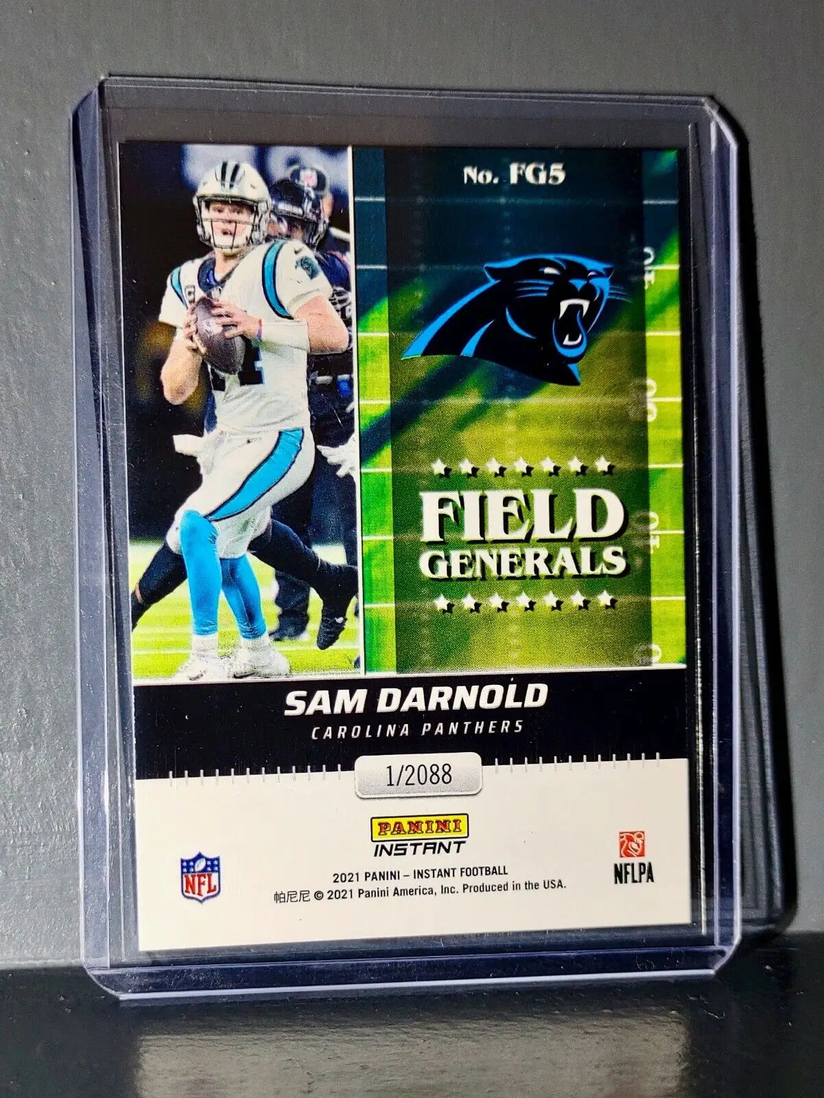 Sam Darnold 2021 Panini NFL Instant Field Generals #5 Rookie Card 1 of 2088 - Football Card Single