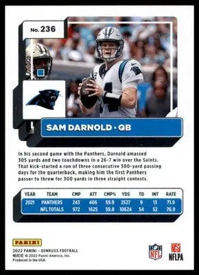 Sam Darnold 2022 Donruss #236 Carolina Panthers - Football Card Single