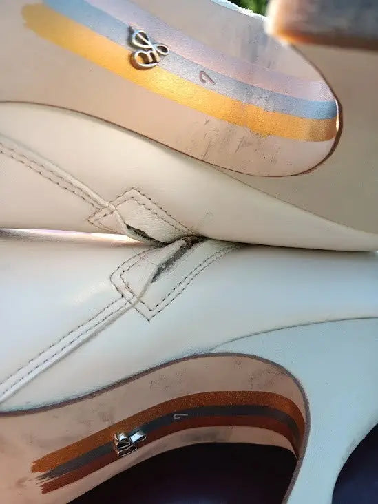 Sam Edelman Olina Boots Patchwork Design Cream and Tan Leather 7M Pre-Owned L@@K - Apparel