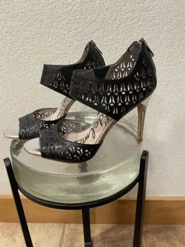 Black laser-cut peep-toe heels from Sam Edelman high heels for stylish women