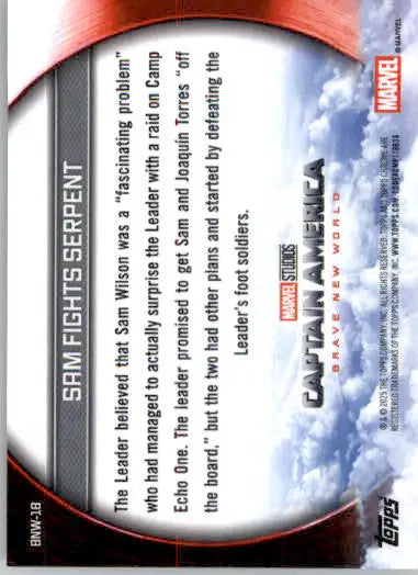 Sam Fights Serpent - 2025 Topps Chrome Marvel #BNW-18 Brave New World - Marvel Card Single