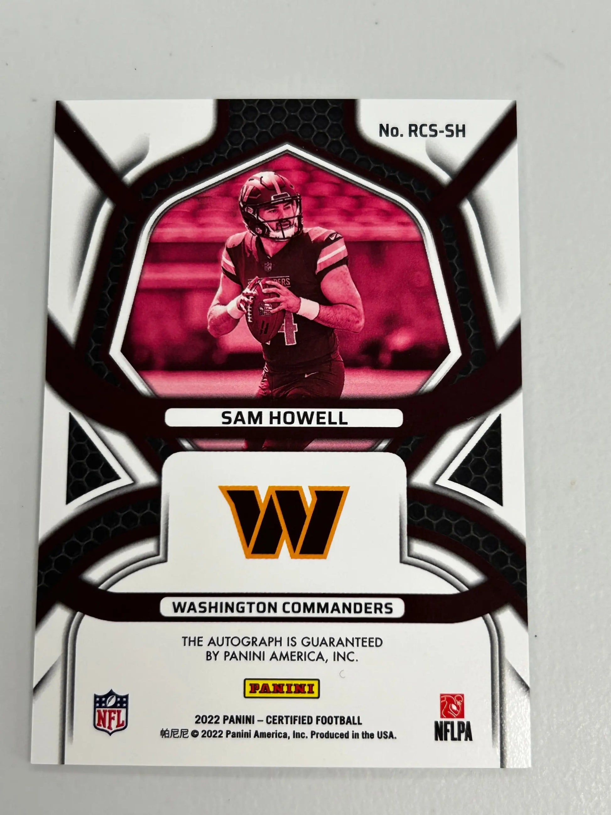 Sam Howell 2022 Panini Certified Rookie Roll Call Purple Auto #5/5 - Football Card Single