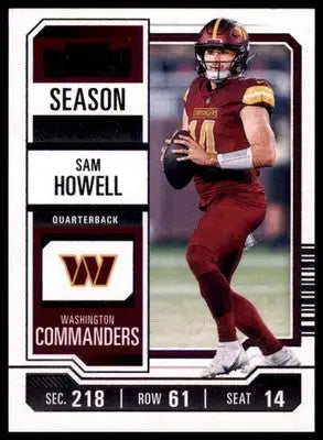 Sam Howell 2023 Panini Contenders Retail #100 Washington Commanders
