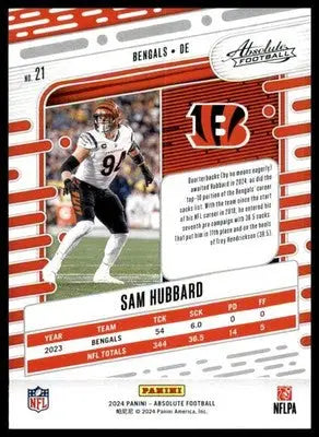 Sam Hubbard 2024 Panini Absolute Retail #21 Cincinnati Bengals - Football Card Single