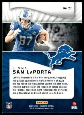 Sam LaPorta 2024 Panini Illusions Retail #27 Detroit Lions - Football Card Single