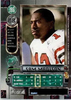 Sam Madison - 1997 Metal Universe - #186 - RC Football - Football Card Single