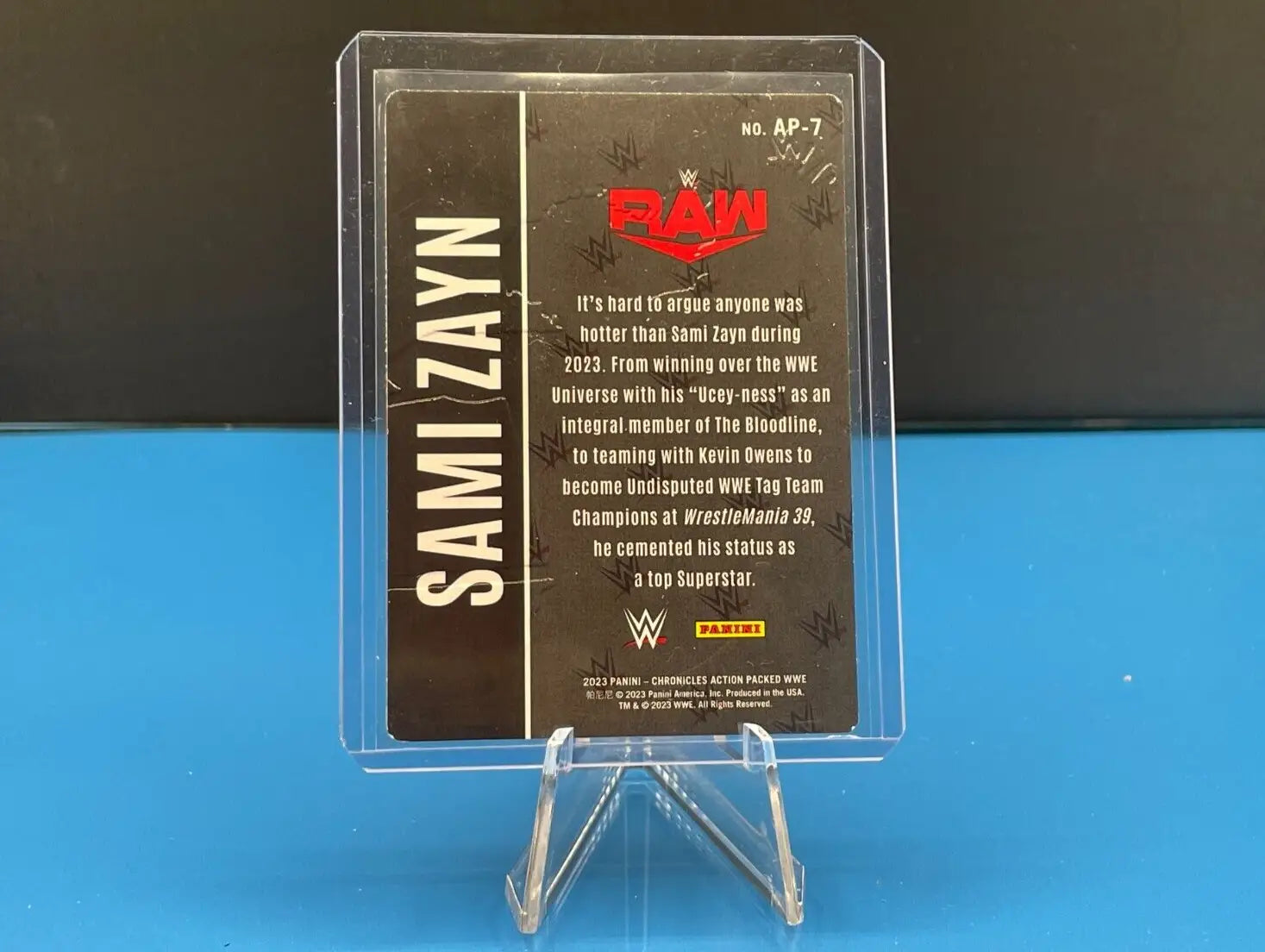 SAMI ZAYN 2023 Panini Chronicles WWE ACTION PACKED Card #AP-7 - Wrestling Card Single