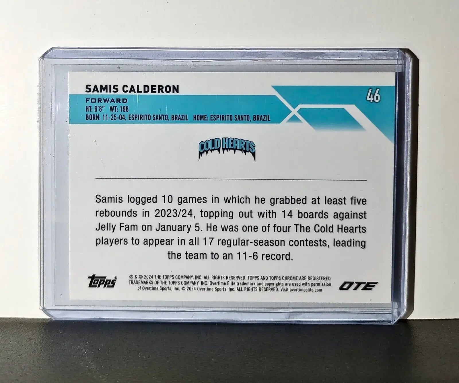 Samis Calderon Rookie Card 2023-24 Topps Chrome Overtime #46 Cold Hearts