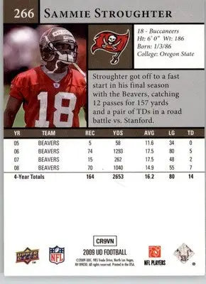 Sammie Stroughter - 2009 Upper Deck - #266 - RC Football - Football Card Single