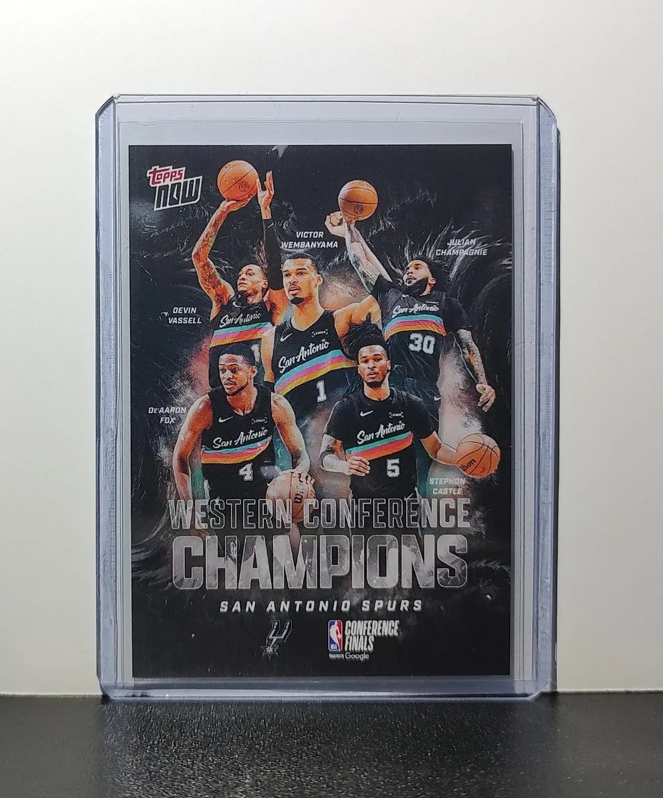 San Antonio Spurs 2025-26 Topps Now #WCSA Western Conference Champions Card - Basketball Card Single